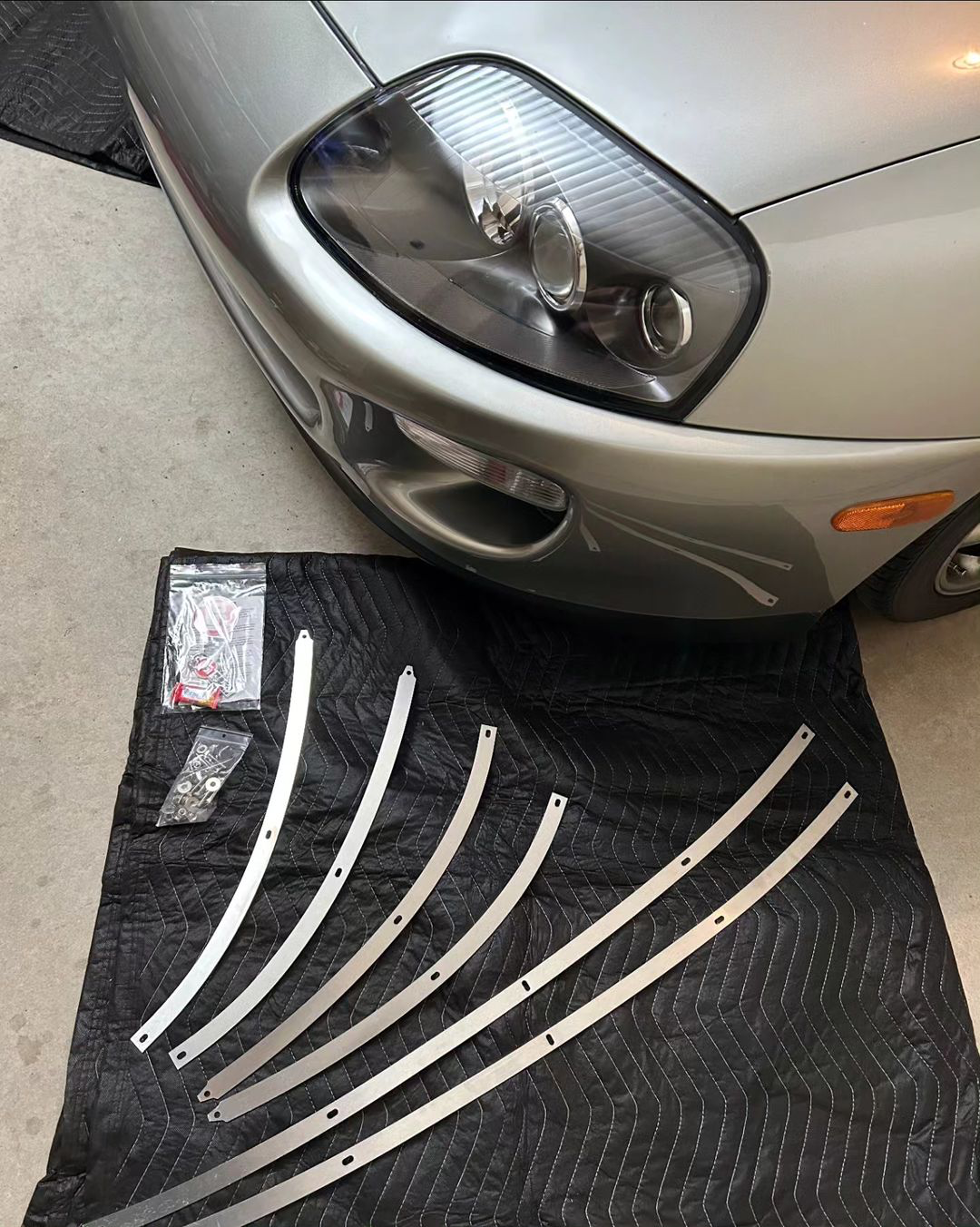 A80 (Mk4) Supra Front Lip Mounting Plate Set and SS Hardware - OEM style