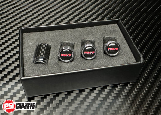 RX-7 Carbon Fibre Tire Valve Stem Caps For Mazda RX7, FD, FC, SA, FB, RX-7, 12A, 13B Rotary, Rotor, Wheel, tire, Gift