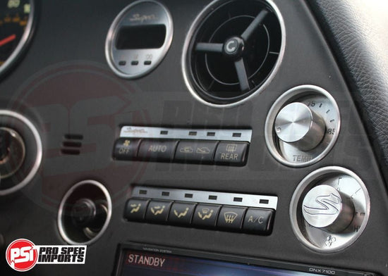 USA Supra Interior - Brushed Stainless Billet HVAC Deluxe 10pc Combo - Pro Spec Imports - Stainless Dials - "S" Logo - -